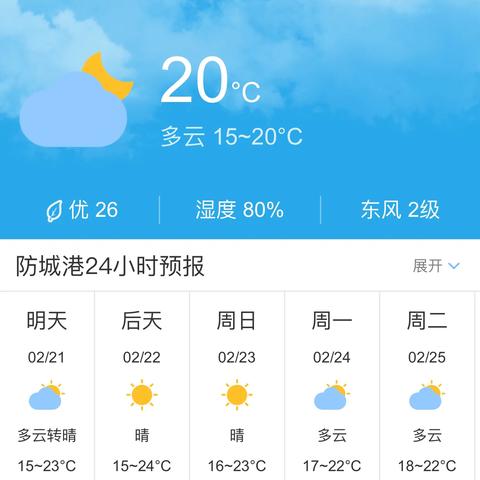未来15天气预报（防城港港口未来15天气预报）